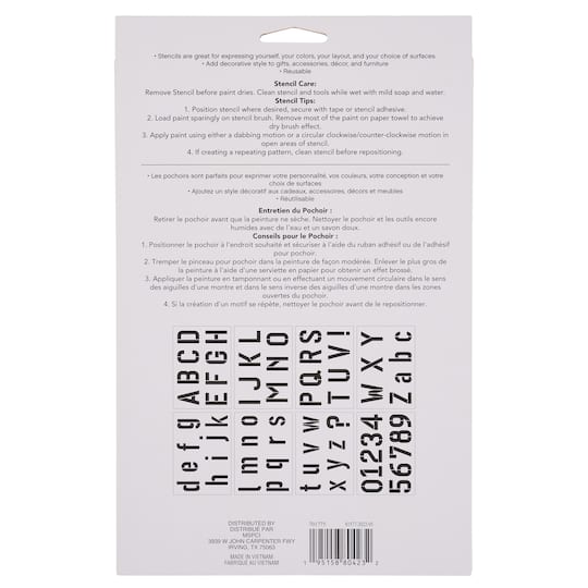 Alphabet Bold Sans Serif Stencils, 7" x 10" by Craft Smart®